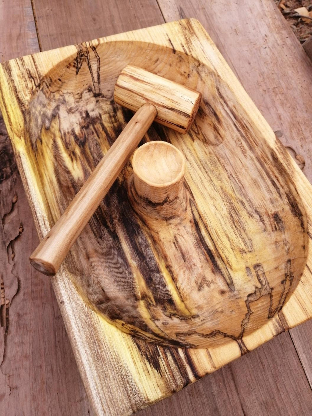 Wooden walnut cracker rustic and natural, you'll feel better while cracking your leftover walnuts.