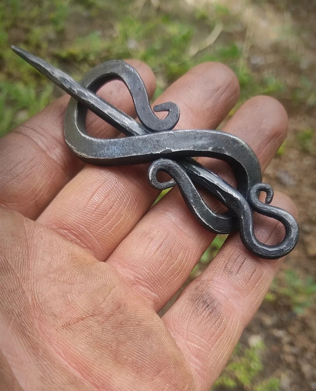 hand forged hair clip