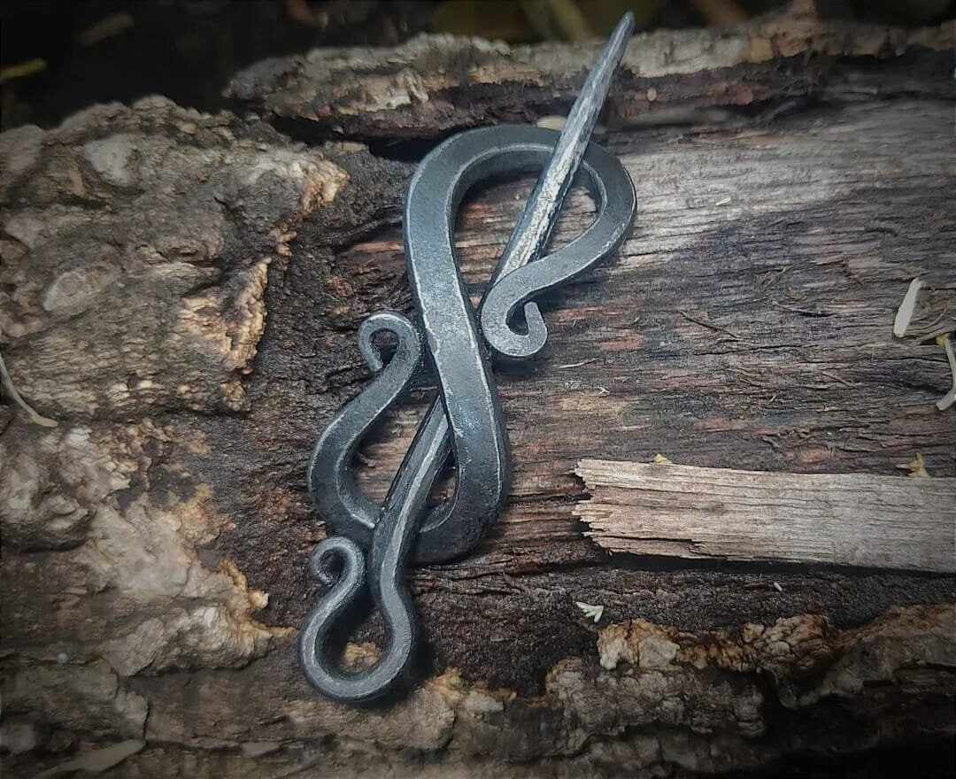 hand forged hair clip