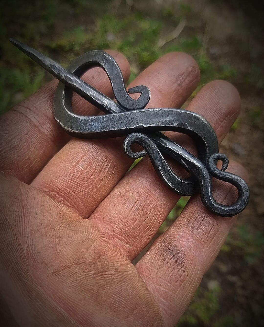 hand forged hair clip