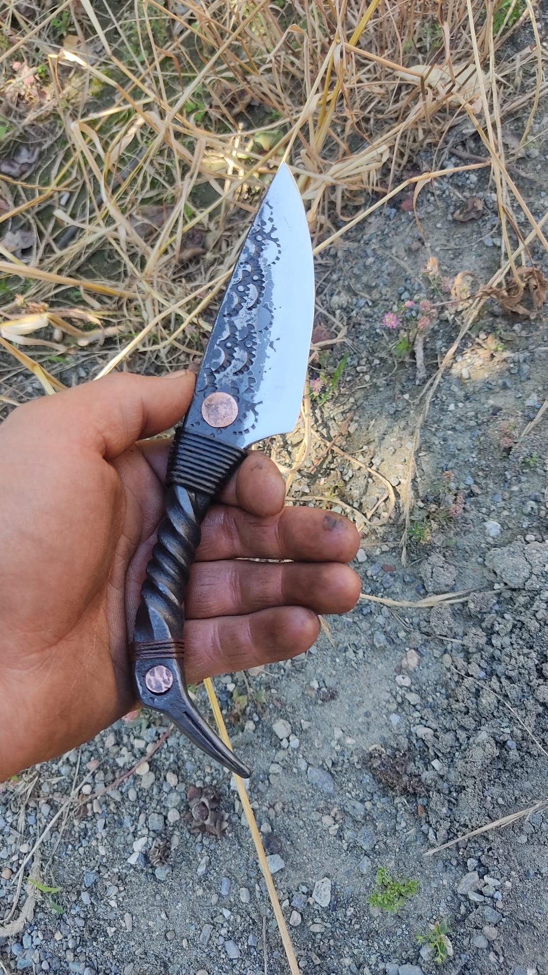 Handcrafted Galdor Seax: Enchanted and Legendary Knife primitive hand forged knife custom knife