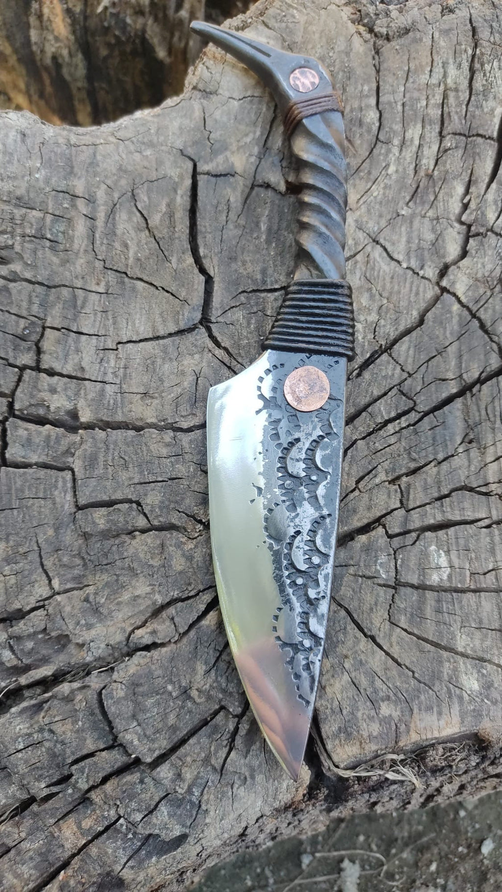 Handcrafted Galdor Seax: Enchanted and Legendary Knife primitive hand forged knife custom knife