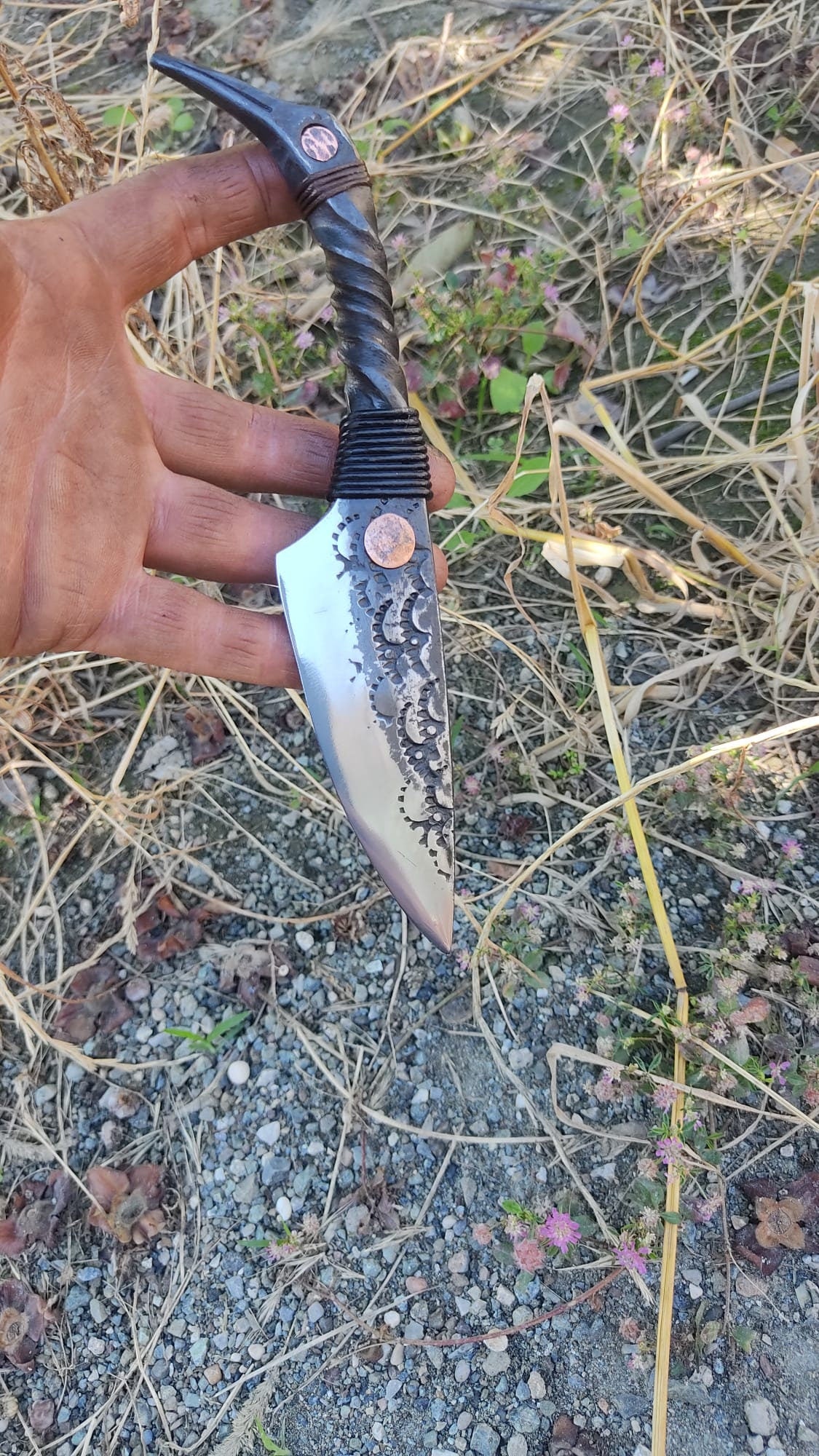 Handcrafted Galdor Seax: Enchanted and Legendary Knife primitive hand forged knife custom knife