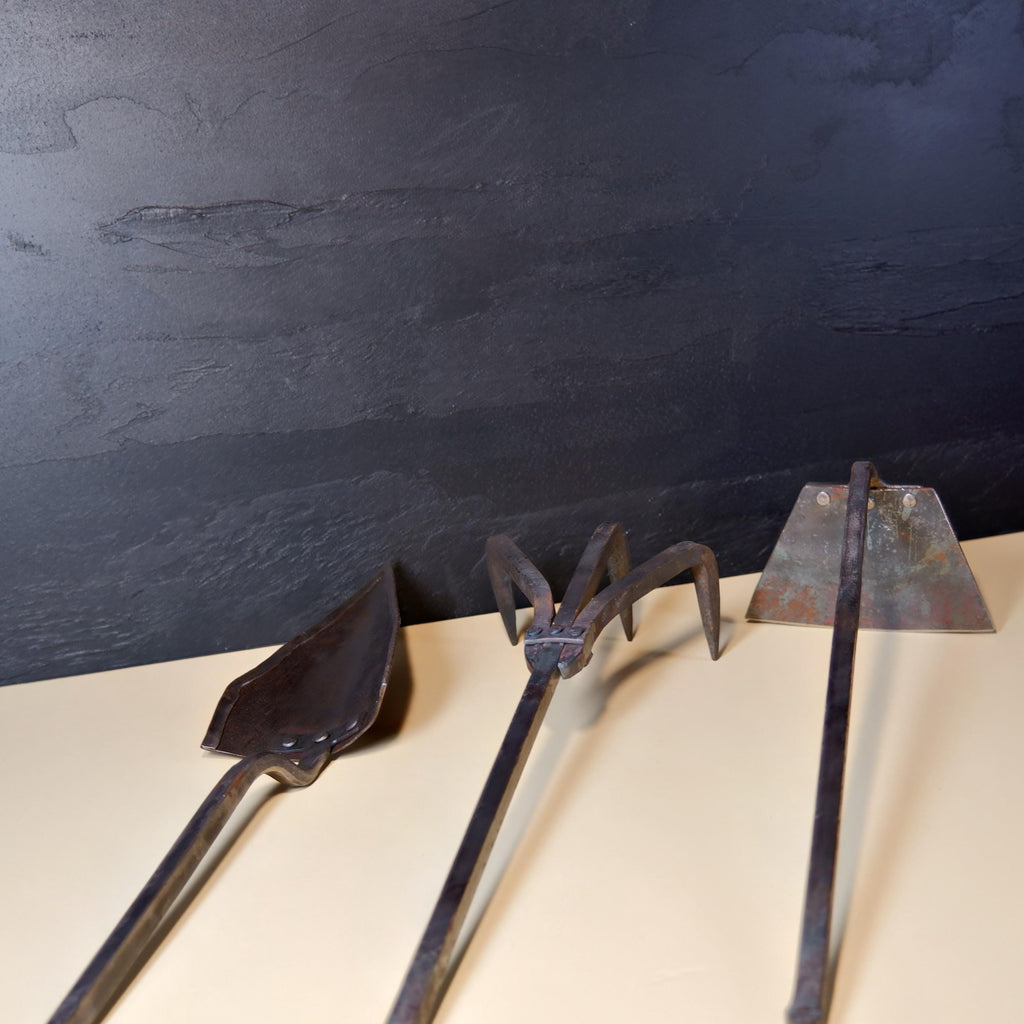 Handmade Forged Iron 3-Piece Garden Tool Set (Shovel, Rake, Hoe)