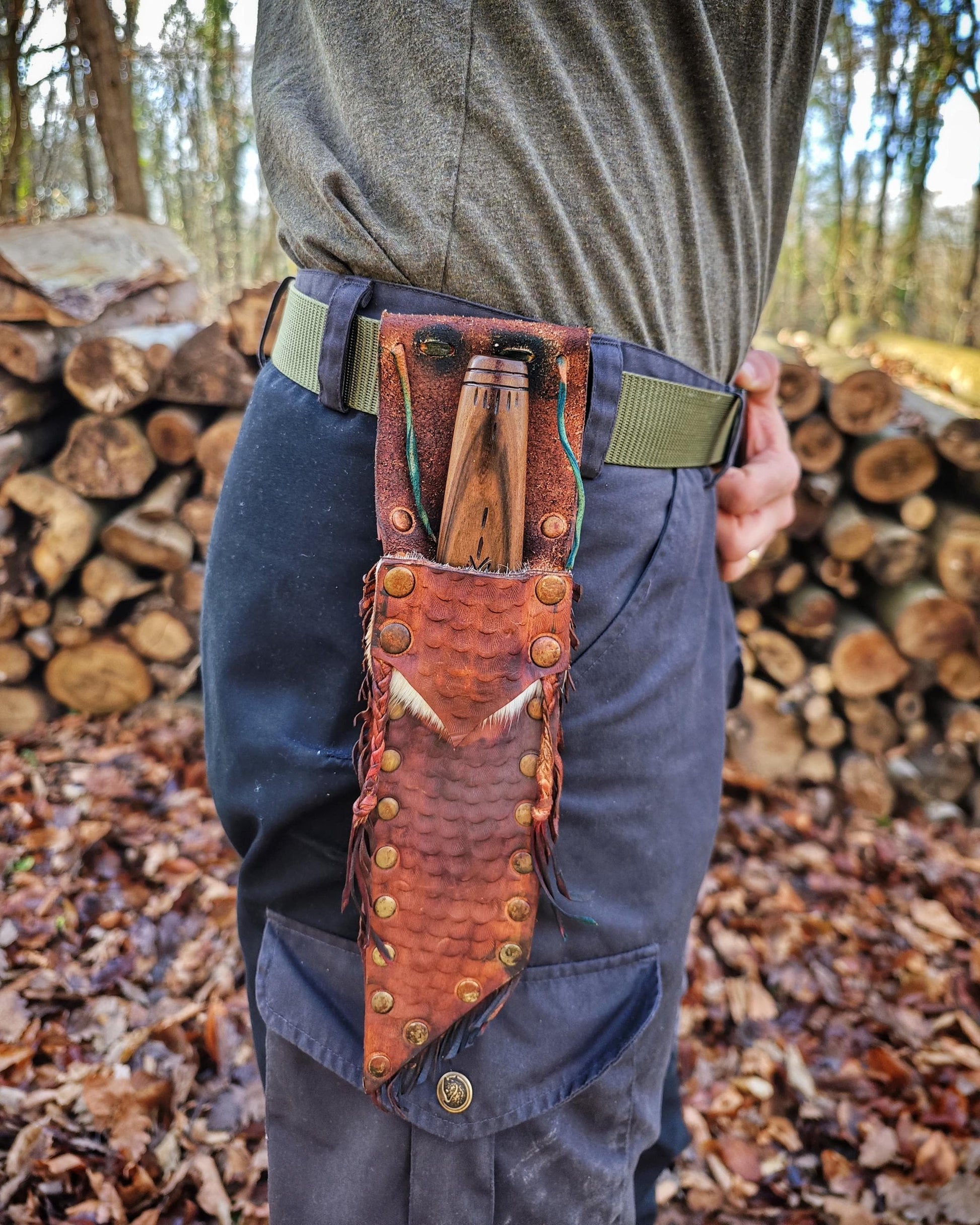 Legendary Viking Spirit Forged in Traditional Craftsmanship: Unique Handmade Knives with Artistic Leather Sheaths