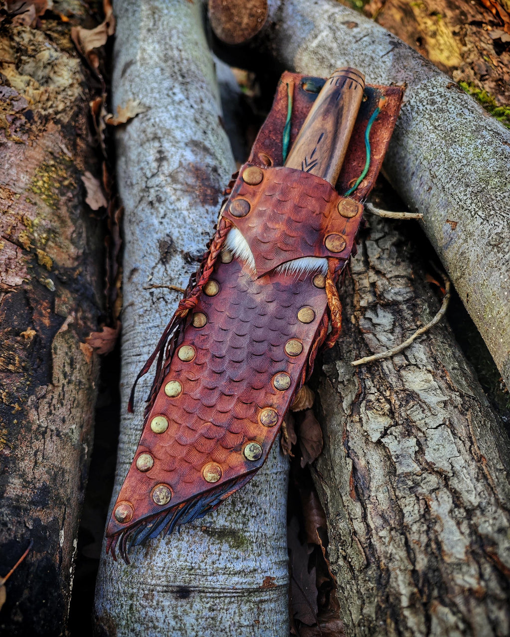 Legendary Viking Spirit Forged in Traditional Craftsmanship: Unique Handmade Knives with Artistic Leather Sheaths