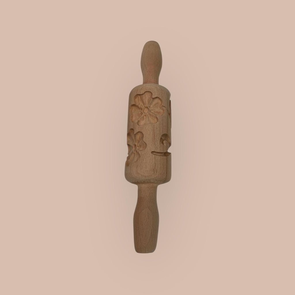 Handcrafted Wooden Embossed Rolling Pin – Perfect for Cookies, Pastries, and Play Dough