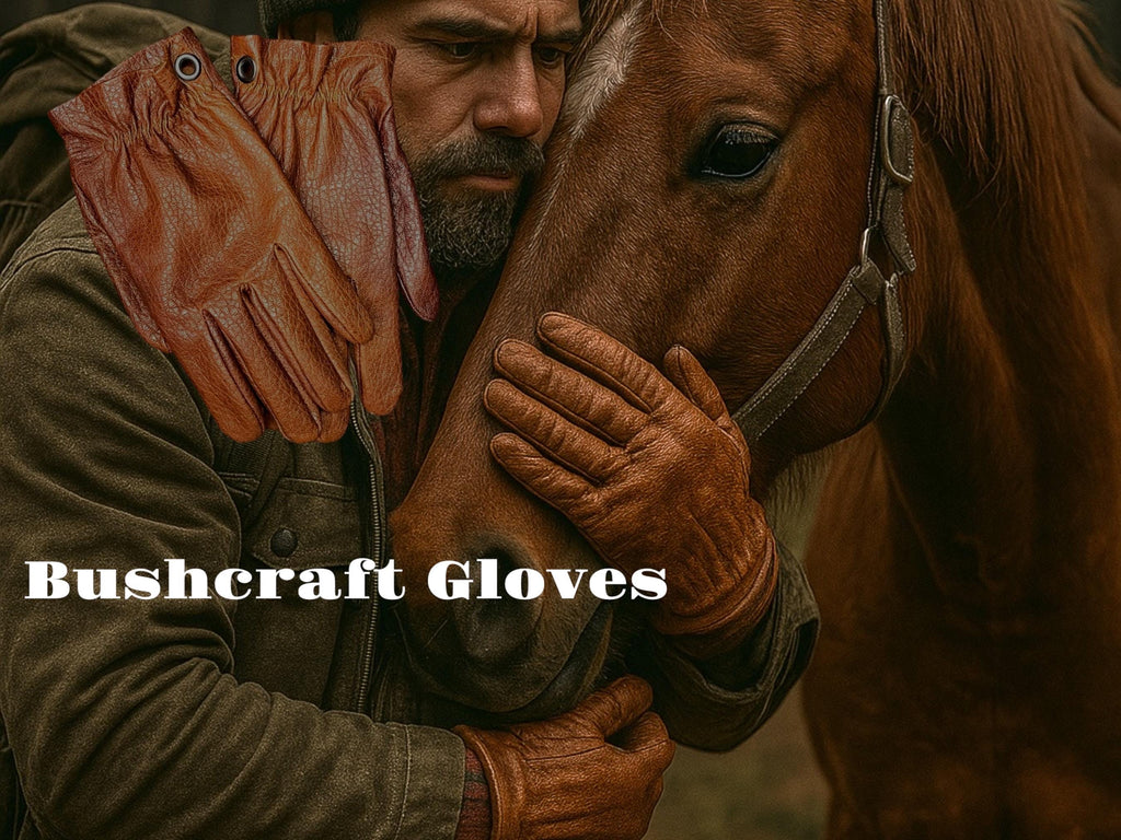 Handcrafted Genuine Leather Bushcraft Gloves – Unlined, Flexible and Durable Outdoor Gloves